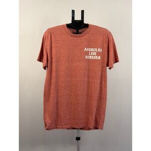 Assholes Live Forever Graphic T Shirt Large Orange Heathered Men's Tee